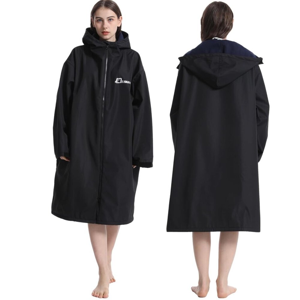 Oksun Oversized Waterproof Swim Parka: Windproof Warm Coat - 3/4 Sleeve Swimmer